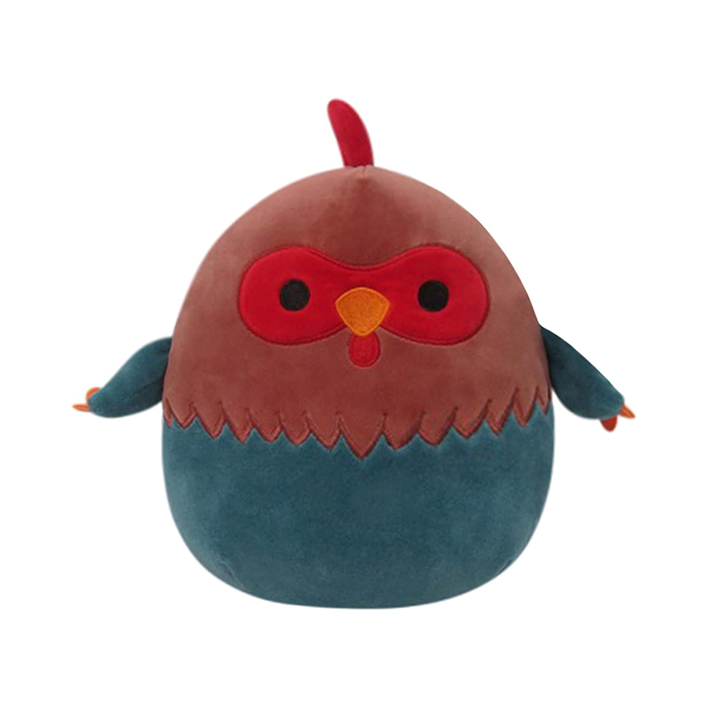 8-Inch Red Mixed Blue Rooster Stuffed Animal Soft Plush Toy