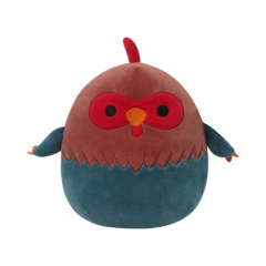 8-Inch Red Mixed Blue Rooster Stuffed Animal Soft Plush Toy