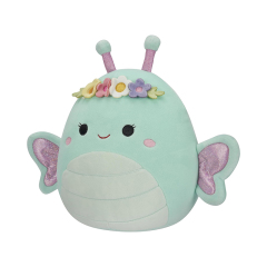 8-Inch Green Butterfly Stuffed Animal with Flower Crown Large Plush Toys