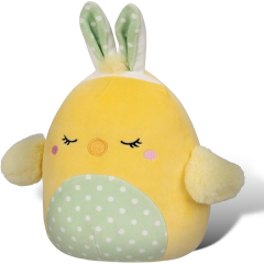 12 Inch Stuffed Animal Chick Yellow Plush Toy with Green Bunny Ears