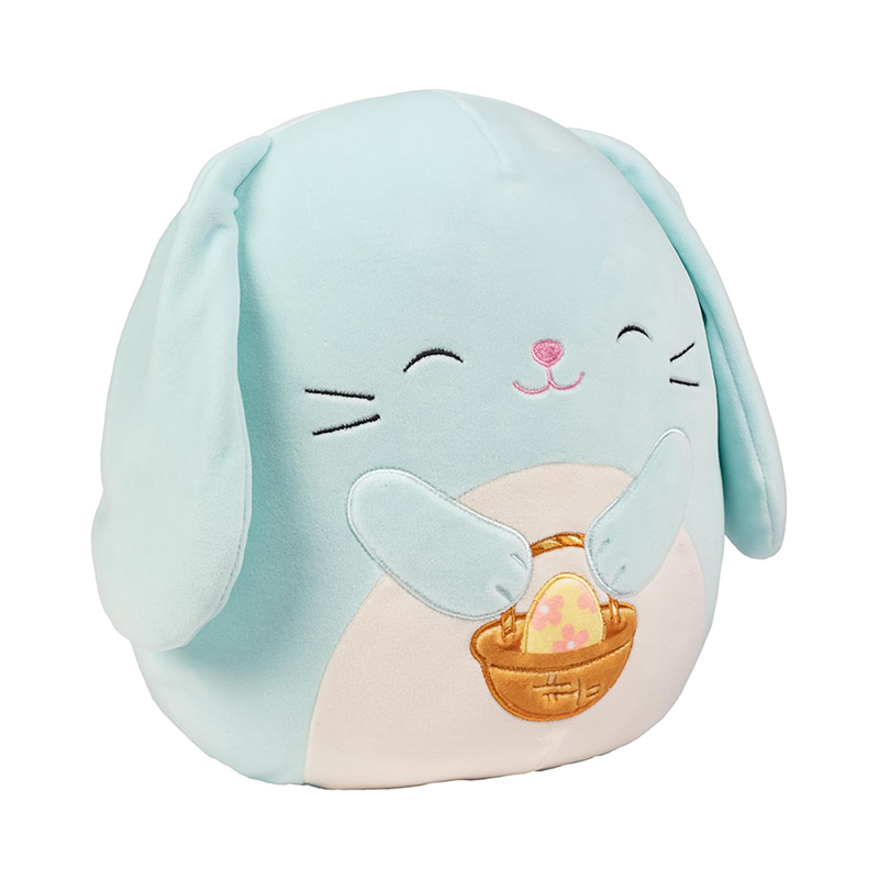 10-Inch Blue Bunny Easter Plush Pillow Cute Soft Squishy Bunny Stuffed Animal Toy