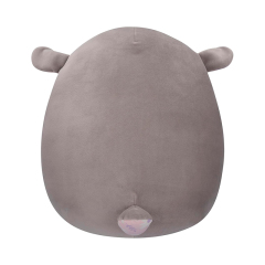 12-Inch Grey Lamb Stuffed Animal with Pink Floral Soft Plush Toy