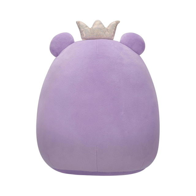 14-Inch Purple Stuffed Animal Frog Stuffed Animal with Heart Cheeks and Gold Crown