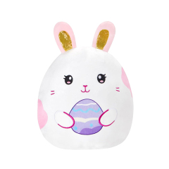 15" Easter Bunny Plush Pillow with Cute Bunny Ears and Easter Egg