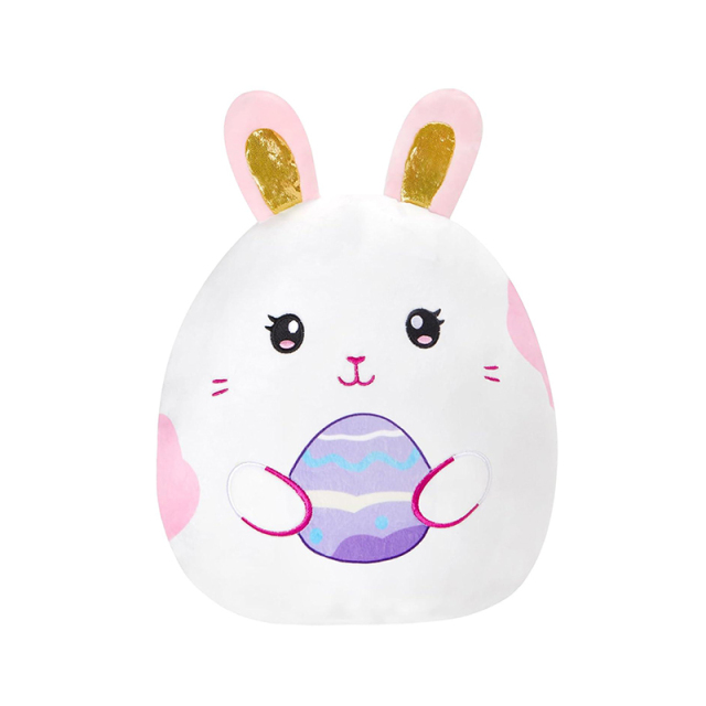 15" Easter Bunny Plush Pillow with Cute Bunny Ears and Easter Egg