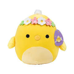 10-Inch Easter Plush Cute Soft Squishy Stuffed Animal Chick with Flower Crown Plush Toy