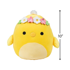 10-Inch Easter Plush Cute Soft Squishy Stuffed Animal Chick with Flower Crown Plush Toy
