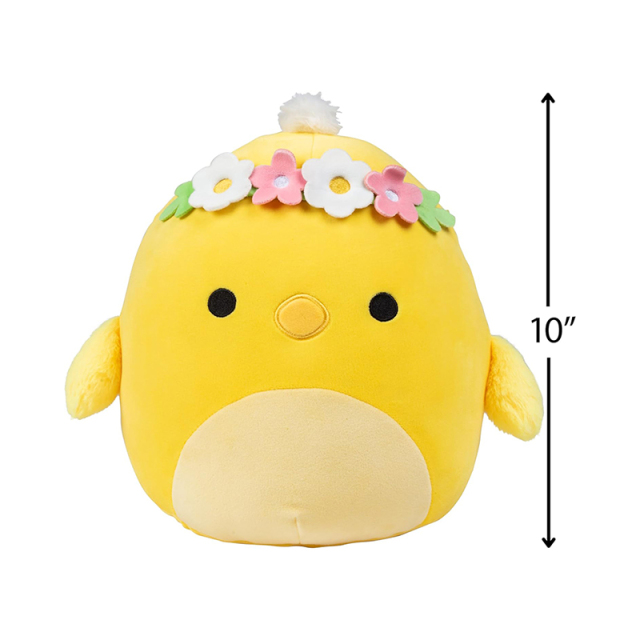 10-Inch Easter Plush Cute Soft Squishy Stuffed Animal Chick with Flower Crown Plush Toy