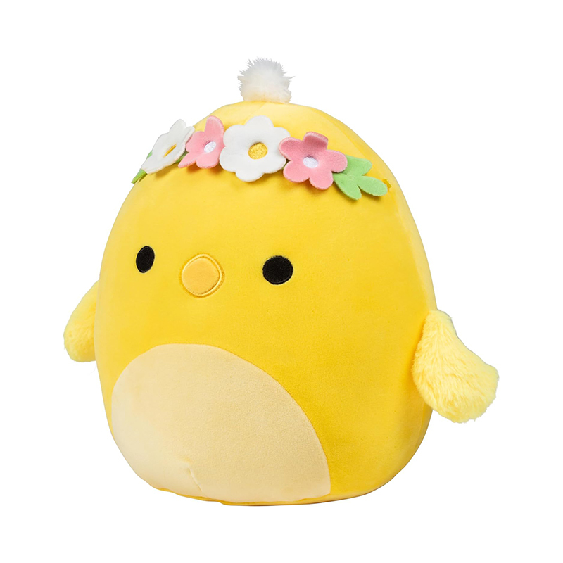 10-Inch Easter Plush Cute Soft Squishy Stuffed Animal Chick with Flower Crown Plush Toy
