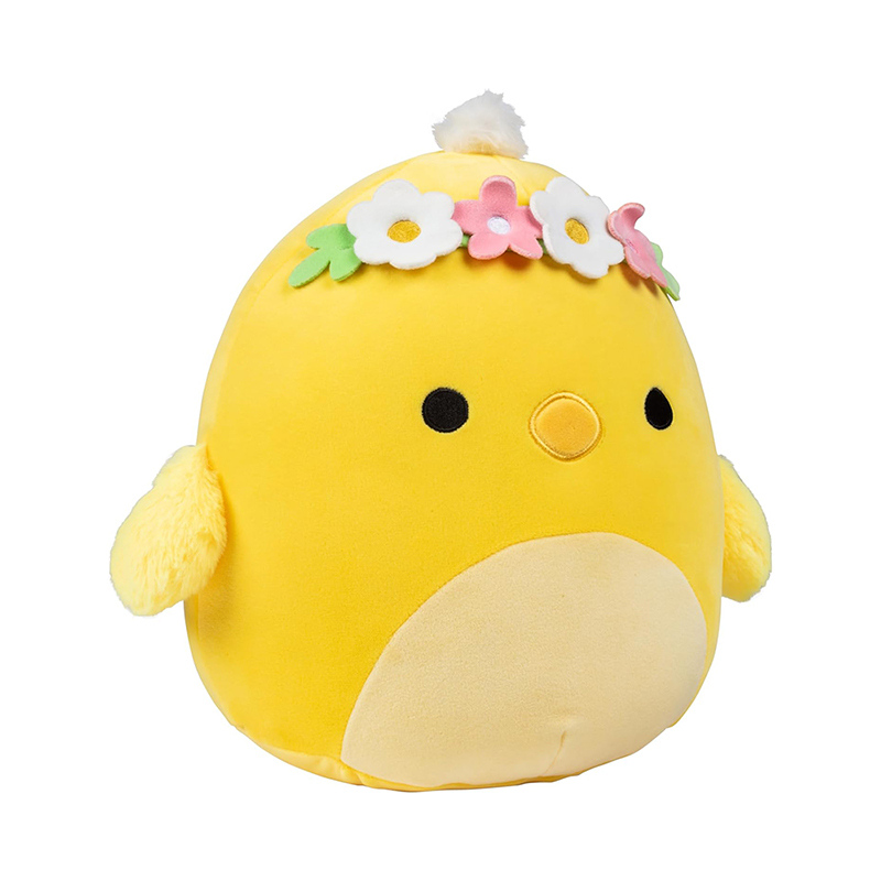 10-Inch Easter Plush Cute Soft Squishy Stuffed Animal Chick with Flower Crown Plush Toy