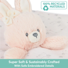 10" Recycled Bunny Plush Baby Security Blanket