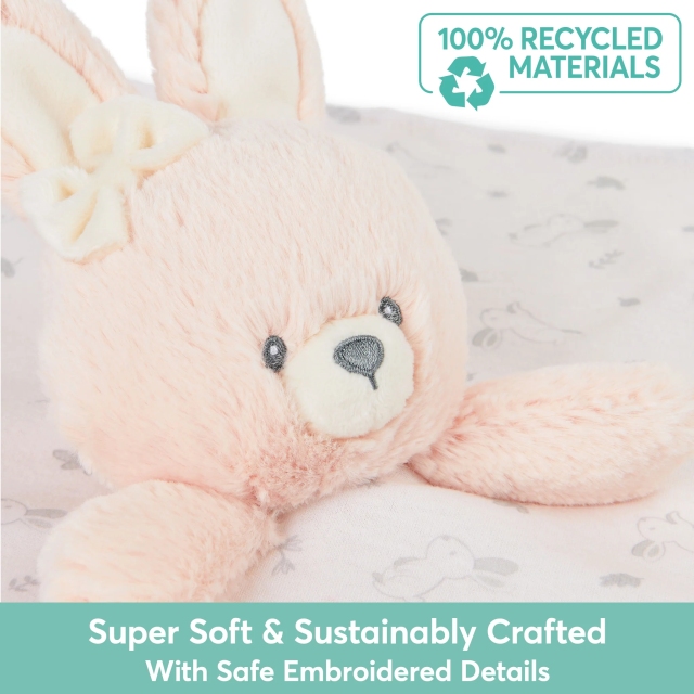 10" Recycled Bunny Plush Baby Security Blanket