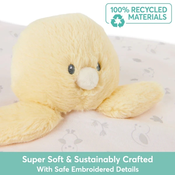 10" Recycled Duckling Plush Baby Security Blanket