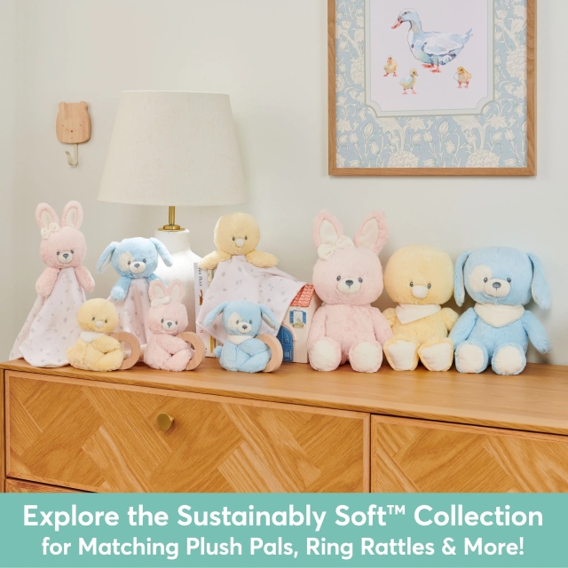 10" Recycled Bunny Plush Baby Security Blanket
