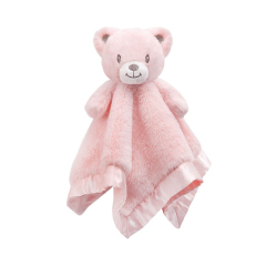 Bear Baby Security Blanket Soft Baby Lovey Fluffy Blanket Lovie Snuggle Toy