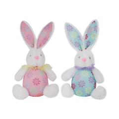 Easter Decorations Bunny Set of 2 Lighted Bunny Plush Toys