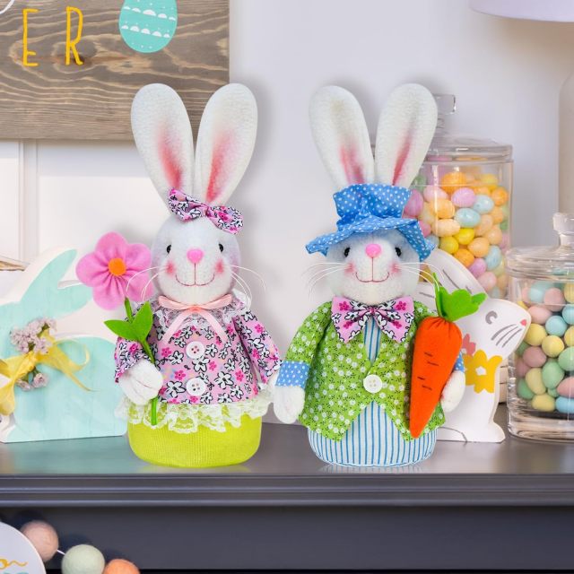 Easter Bunny Plush Gnome Decorations for Home Spring Decorations Spring Gifts
