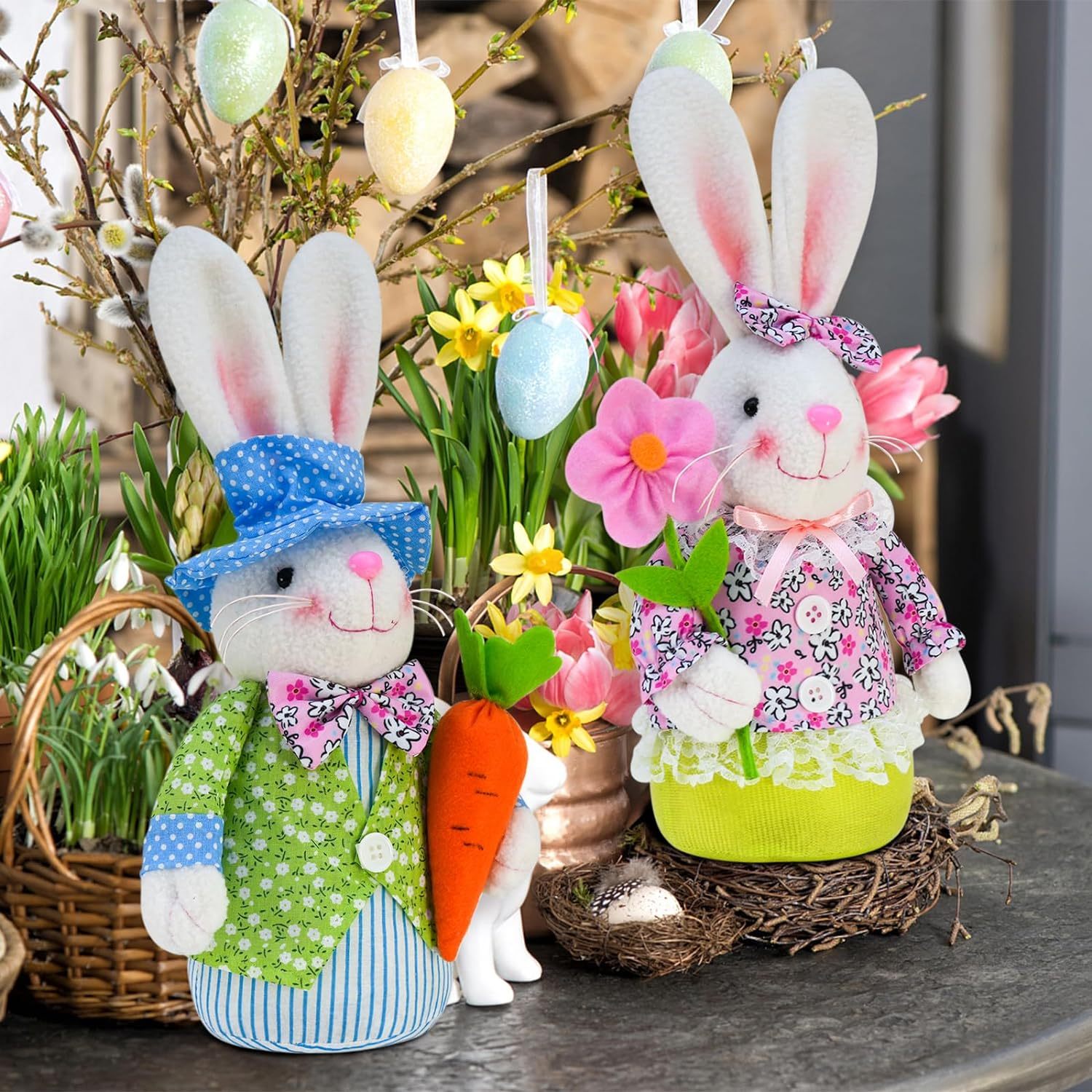 Easter Bunny Plush Gnome Decorations for Home Spring Decorations Spring Gifts