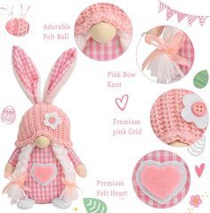 Easter Gnomes 2 Pcs Plush Bunny Handmade Swedish Tomte Elf Stuffed Doll