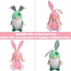 Easter Gnomes 2 Pcs Plush Bunny Handmade Swedish Tomte Elf Stuffed Doll