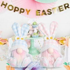 2PCS Easter Gnomes Spring Summer Home Decor Ornaments Handmade Holiday Bunny Plush Toy