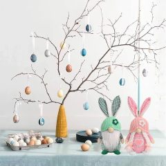 Easter Gnomes 2 Pcs Plush Bunny Handmade Swedish Tomte Elf Stuffed Doll