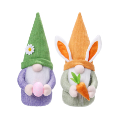 2Pcs Easter Gnomes Plush Doll Bunny Stuffed Animal