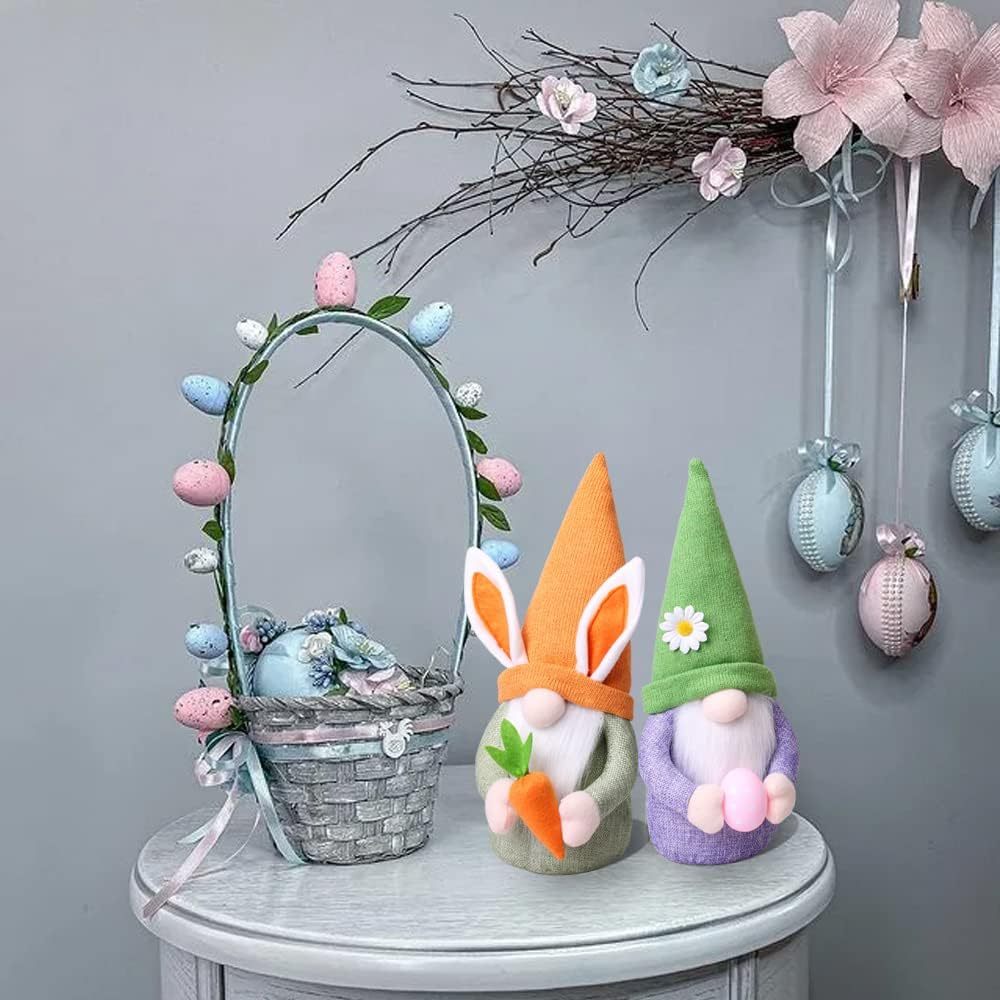 2Pcs Easter Gnomes Plush Doll Bunny Stuffed Animal
