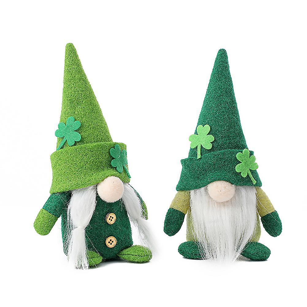 2pcs Green Plush Gnome Decoration Easter Gnomes Decorations Plush Handmade Doll