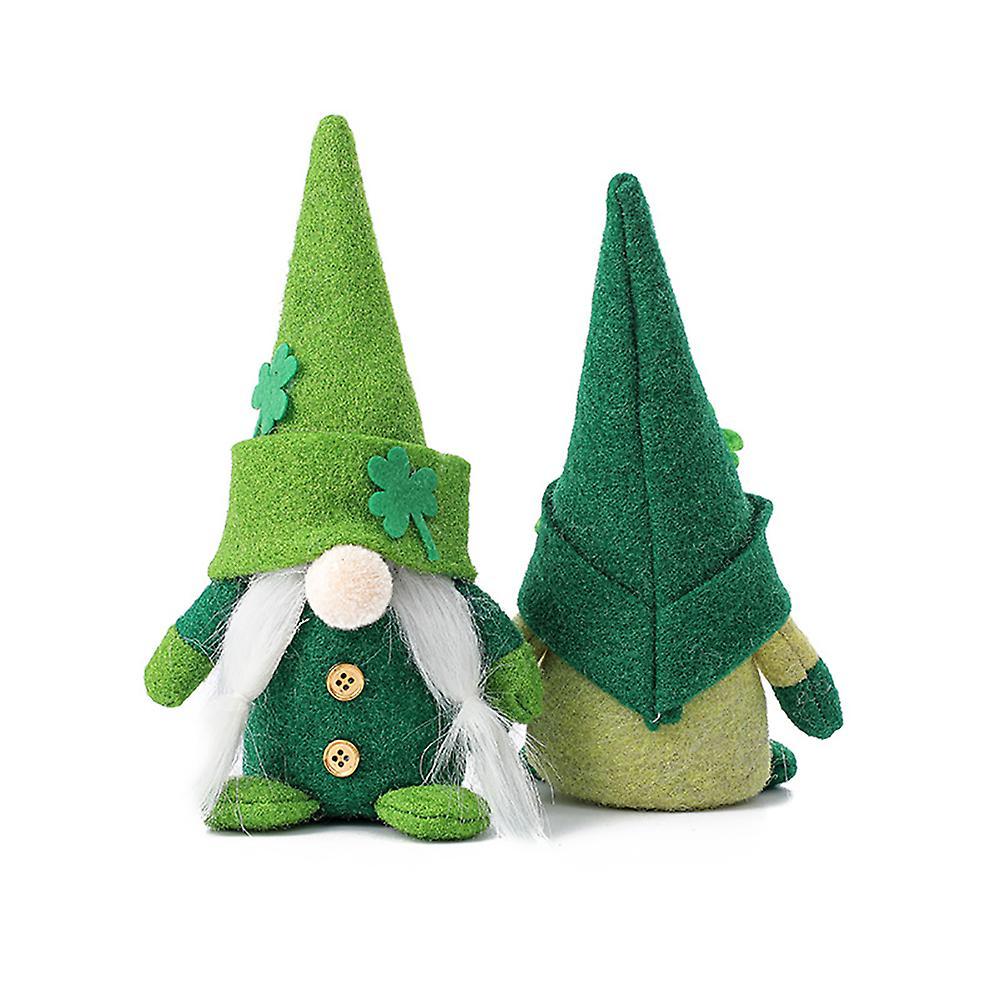 2pcs Green Plush Gnome Decoration Easter Gnomes Decorations Plush Handmade Doll