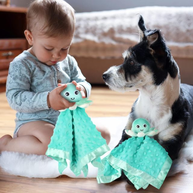 Baby Security Blanket Soft Baby Snuggle Toy Plush Octopus Stuffed Animal