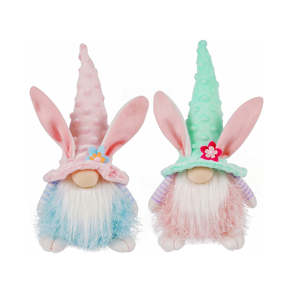 4Pcs Plush Easter Bunny Egg Carrot Handmade Elf Stuffed Rabbit Doll