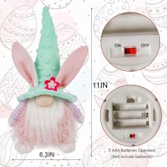 4Pcs Plush Easter Bunny Egg Carrot Handmade Elf Stuffed Rabbit Doll