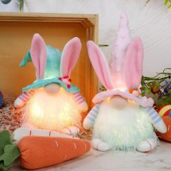 4Pcs Plush Easter Bunny Egg Carrot Handmade Elf Stuffed Rabbit Doll