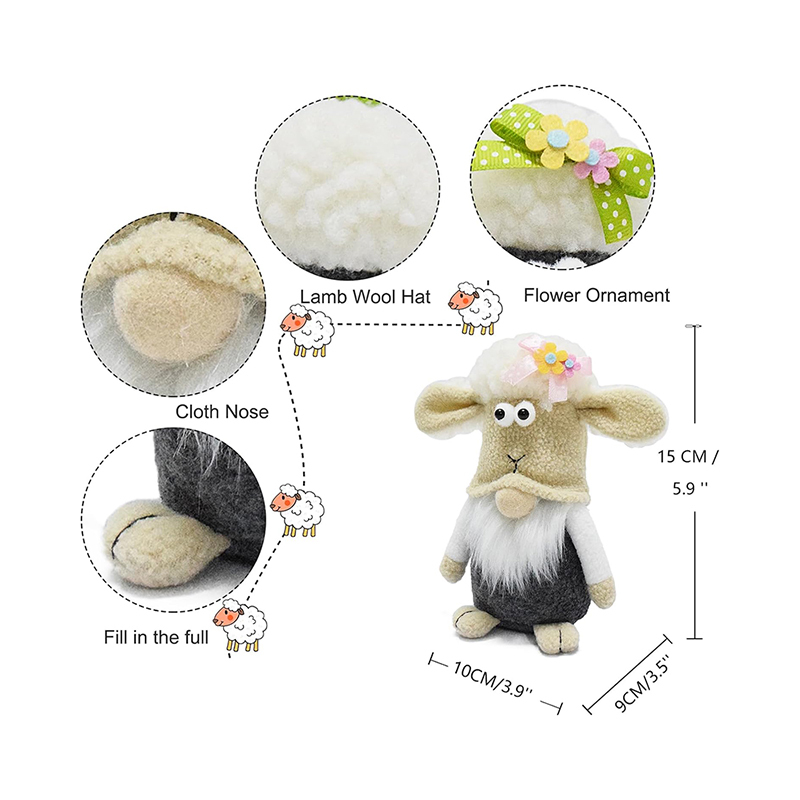 Spring Sheep Gnomes Plush Toy Easter Ornament Elf Dwarf Gnomes Gifts