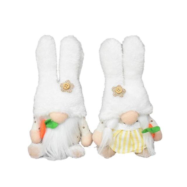 2pcs Easter Bunny Gnome Doll Handmade Gnome Faceless Plush Doll