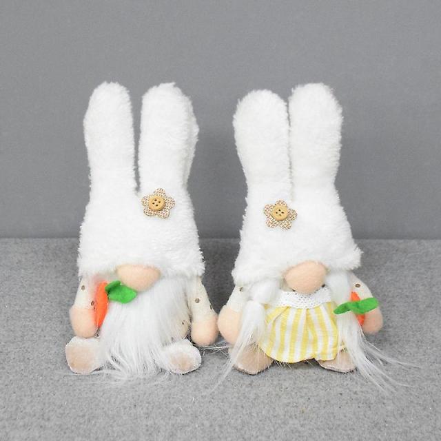 2pcs Easter Bunny Gnome Doll Handmade Gnome Faceless Plush Doll