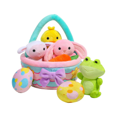 8 Pcs Basket for Easter Plush, Original Style Easter Basket Stuffers Plushies Playset