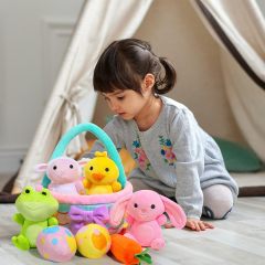 8 Pcs Basket for Easter Plush, Original Style Easter Basket Stuffers Plushies Playset