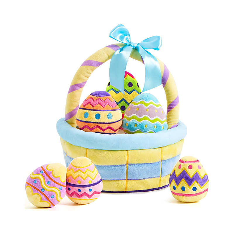 7 Pcs Basket for Easter Baby plushies playset Stuffers Toys for Party Favors, Plush for Toddler & Kids of All Ages