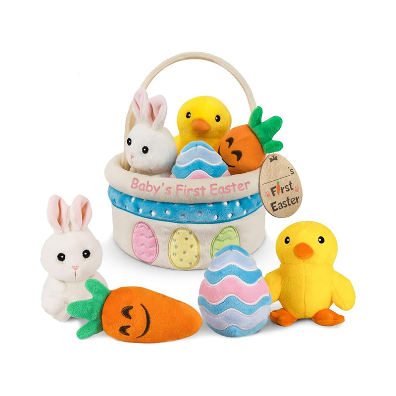 Easter Stuffed Playset Plush Bunny Chick Carrot Egg for Baby Girls Boys