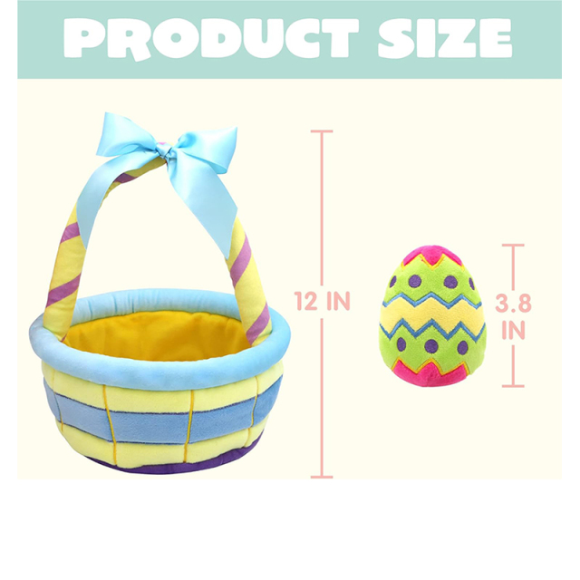 7 Pcs Basket for Easter Baby plushies playset Stuffers Toys for Party Favors, Plush for Toddler & Kids of All Ages