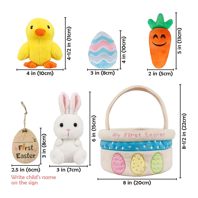 Easter Stuffed Playset Plush Bunny Chick Carrot Egg for Baby Girls Boys