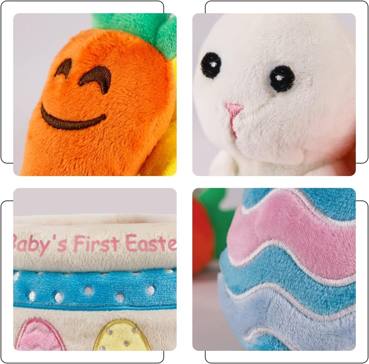 Easter Stuffed Playset Plush Bunny Chick Carrot Egg for Baby Girls Boys
