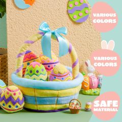 7 Pcs Basket for Easter Baby plushies playset Stuffers Toys for Party Favors, Plush for Toddler & Kids of All Ages