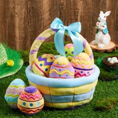 7 Pcs Basket for Easter Baby plushies playset Stuffers Toys for Party Favors, Plush for Toddler & Kids of All Ages