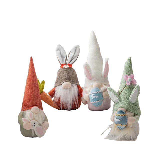 2 Pack Easter Decorations Lighted Plush Bunny on Swing, Hanging Easter Rabbits Couple