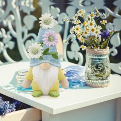 Set of 3 Spring Easter Floral Vine Gnome Plush Stuffed Doll Handmade Spring Summer Decor