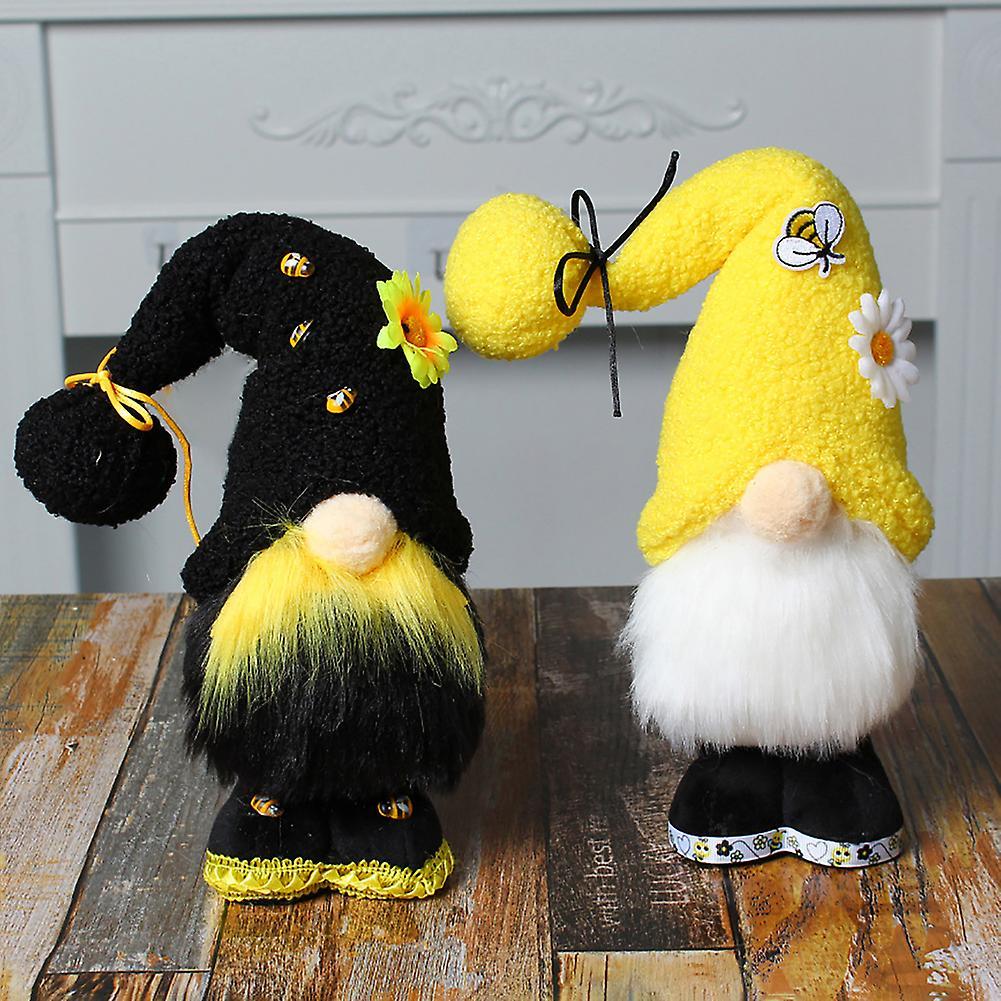 2pcs Easter Flower Gnomes Decorations Plush Handmade Doll Stuffed Plushie