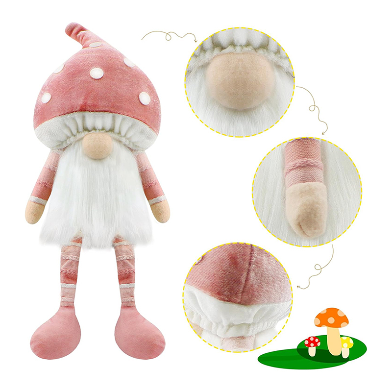 2pcs Spring Easter Decorations Mushroom Gnome Plush Doll